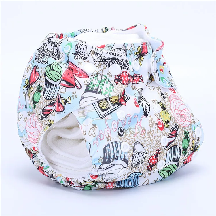 China wholesale reusable printed baby cloth diapers,plastic snap Washable baby diaper nappy