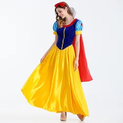 Adult halloween cosplay costume female stage performance wear snow white overskirt fairy tale women dresses