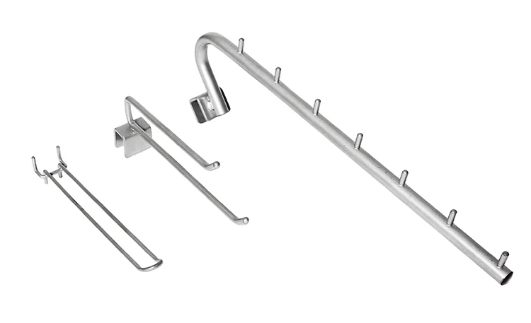 Metal slatwall panels display rack  / Pegboard stand / Angled clothing shelves /  Cloth hanging hook