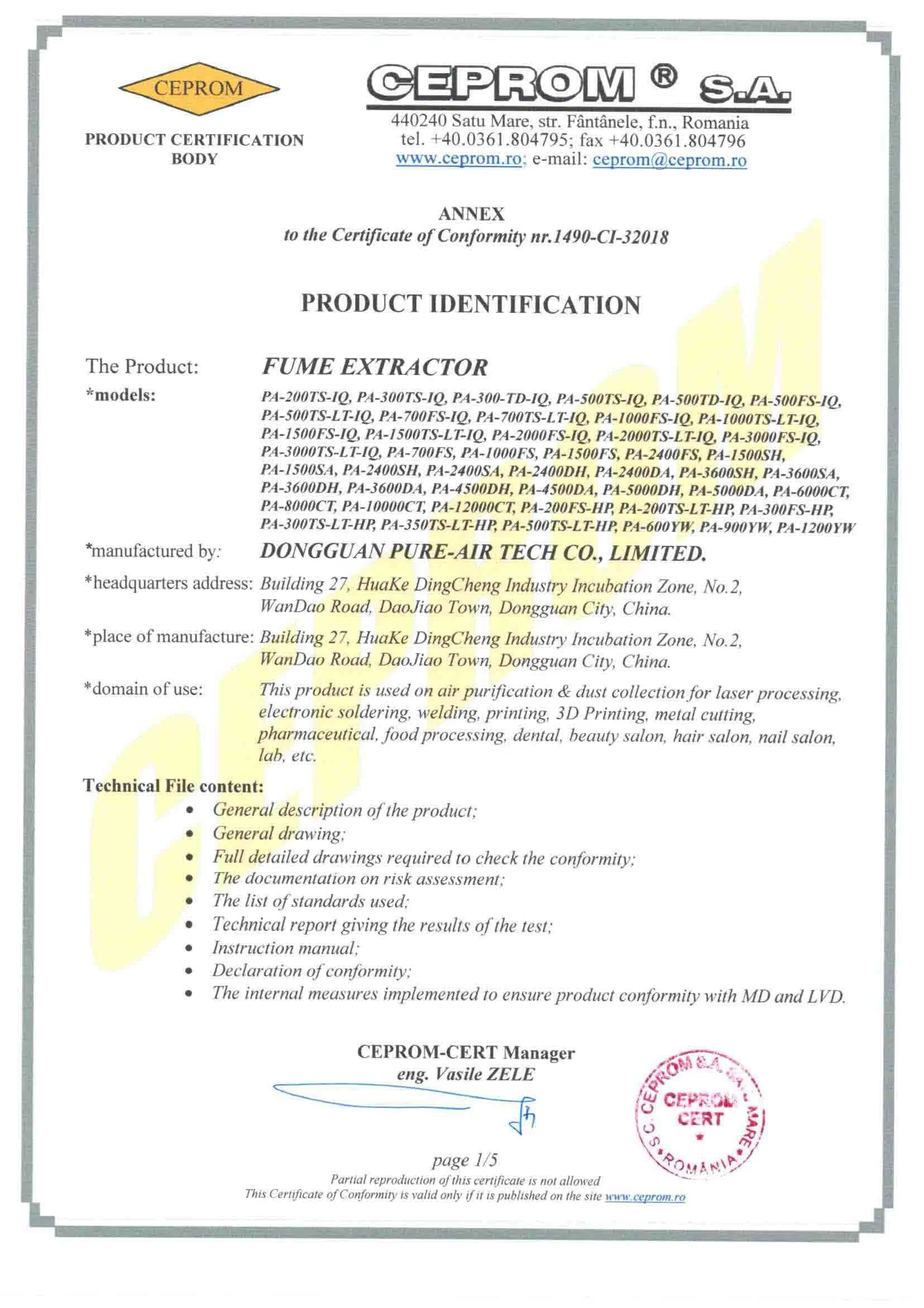 Professional Pure-Air PA-300TS-IQ Cleaning Room AHU HEPA Filter For Air Filtration Systems