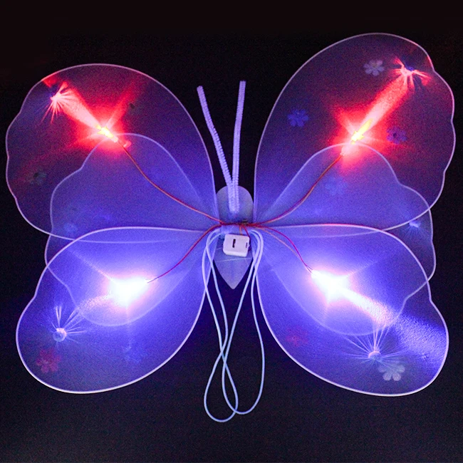 Hot Sale Kids Party Costume Led Fairy Dress With Butterfly Wings