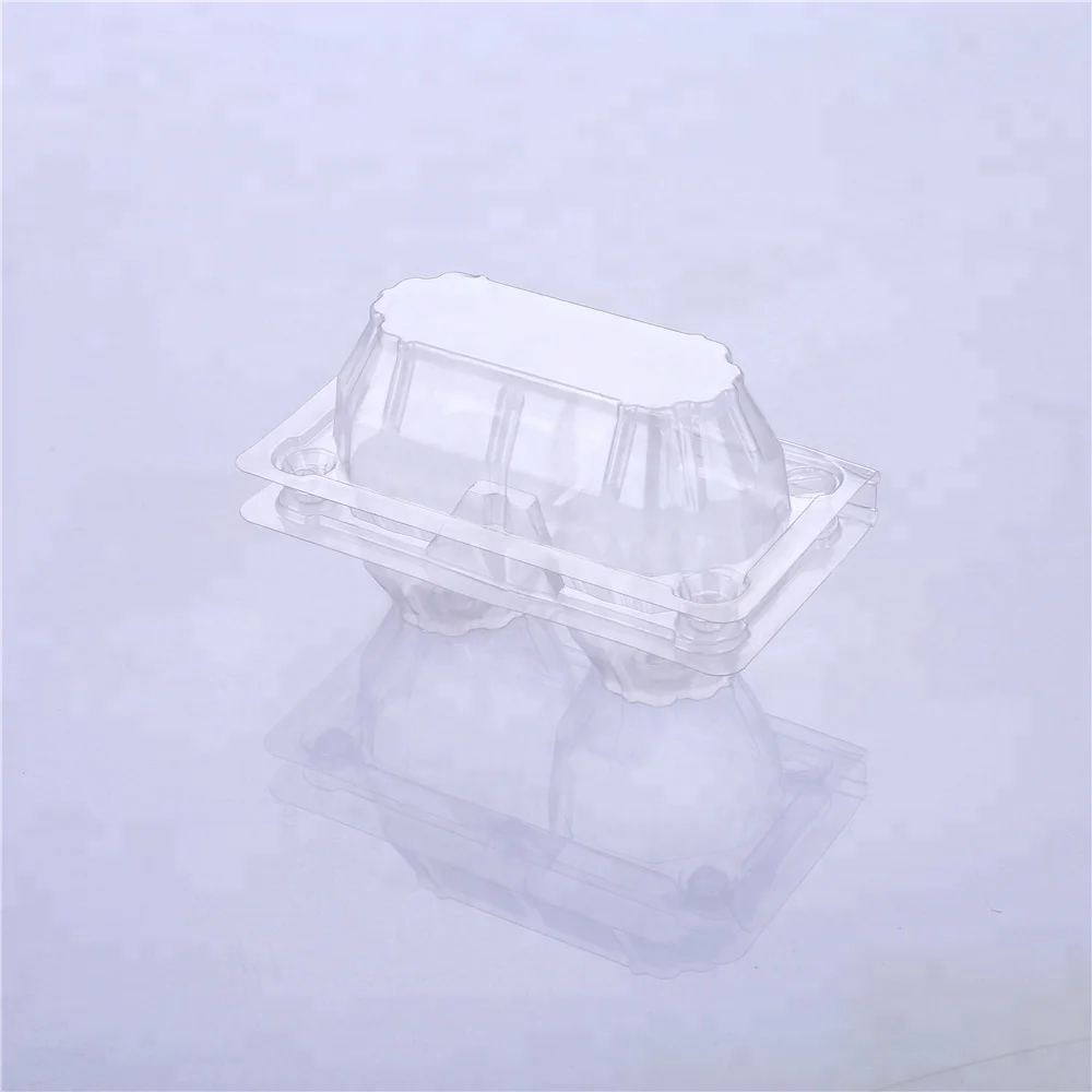 
Customized plastic transparent 2 pack egg tray egg box storage container 