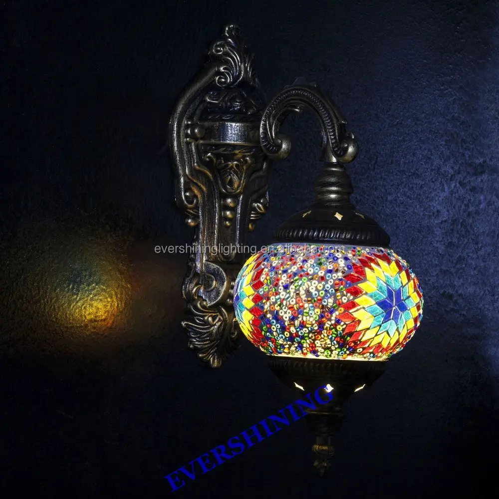 2019 NEW DESIGN GLASS MOSAIC CRAFT TURKISH WALL LAMPS Night Light Decorate Lamp Indoor Light YMA42601