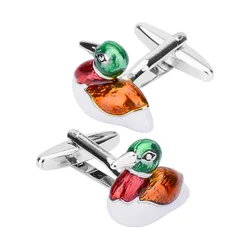 High Quality Enamel Mandarin Duck Love Cufflinks for Mens