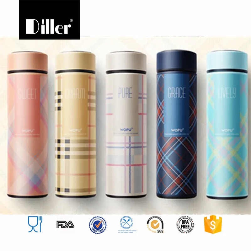 Пищевой прозрачное вакуум нержавеющей стали кружка тепловой колбу бутылка воды
