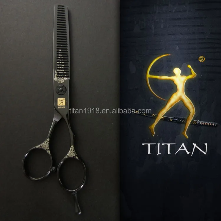 TITAN Hair Scissors Coating Hairdressing Scissors Titanium Suntachi Black Thinning Scissors Cutting Stainless Steel Straight