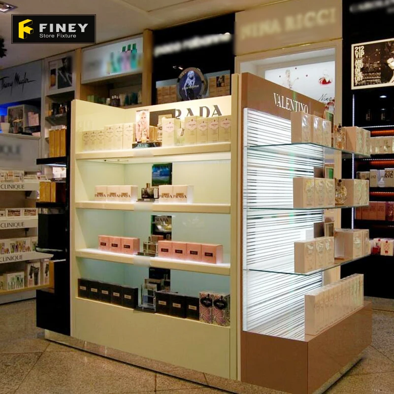Modern Cosmetic Store Interior Decoration Display Furniture Makeup Cosmetic Display Stands Makeup