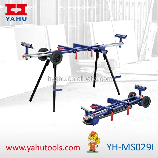 
Universal rolling mitre saw stand work station with 8' casters 