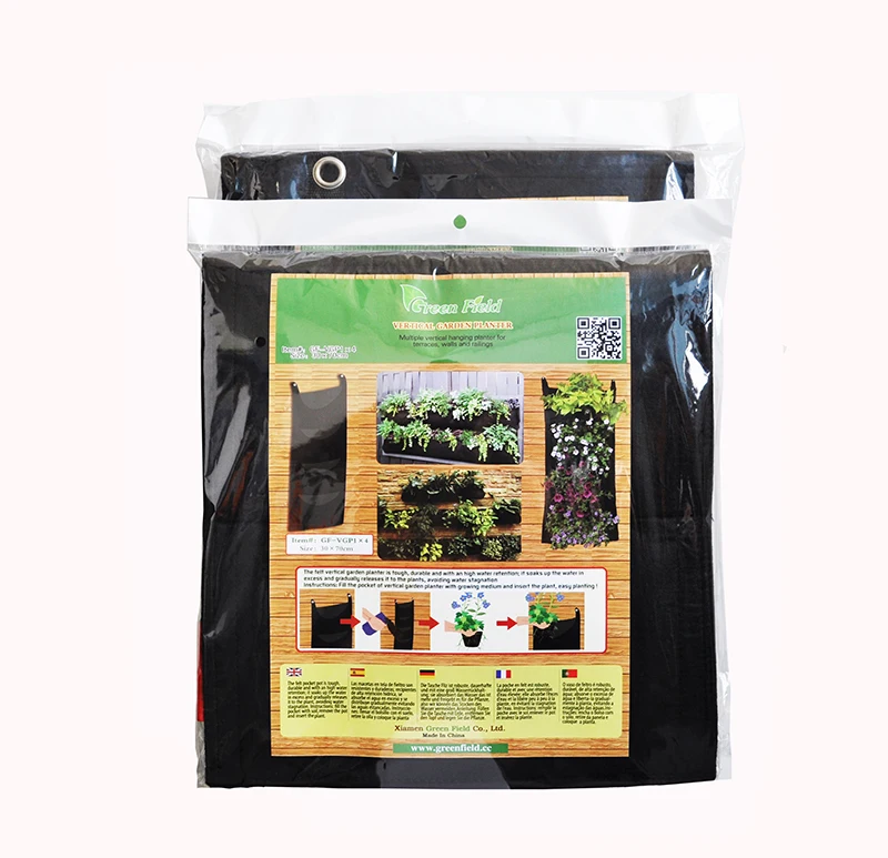 Modern Style 4 6 7 9 12 18 36 64 Pockets Hotel Restaurant Wall Decorate Flower Grow Bag vertical garden artificial flowers