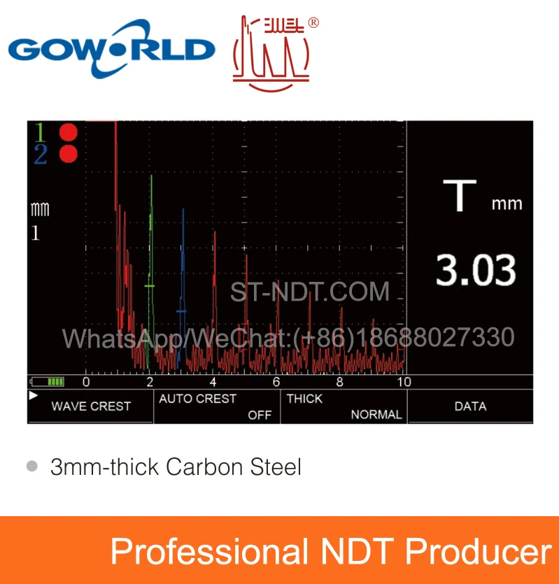 GOWORLD CTS-409 Electromagnetic Ultrasonic Thickness Gauge for metal magnetic through coating(paint or rust)