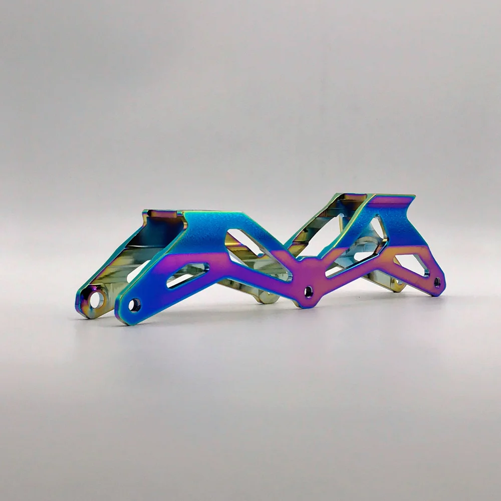 Hot Sell Rainbow Aluminum Alloy 3*125mm Professional Inline Skate Chassis Roller Frame