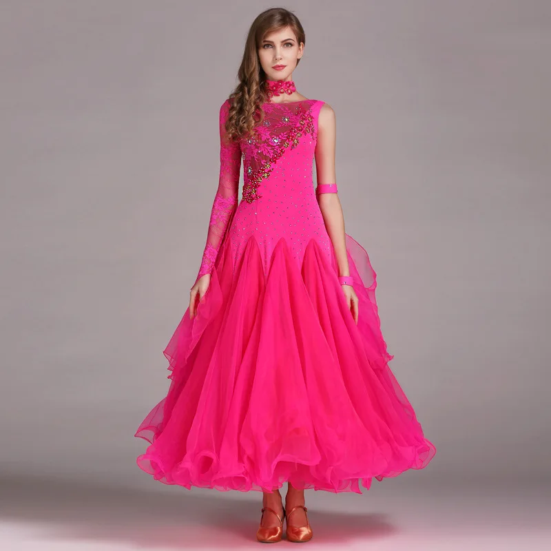 Elegent Competition Performance Wear Flamenco Waltz Ballroom Dance Dress