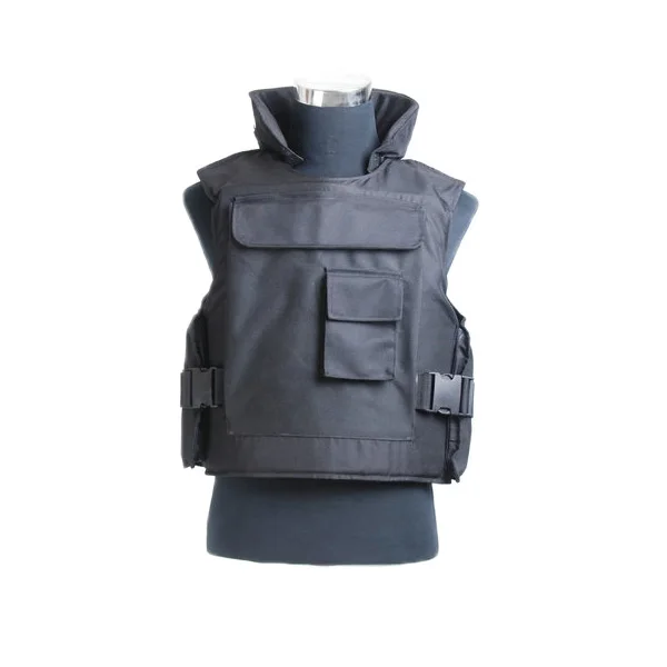 Muti-pocket aramid vest with removable neck protection