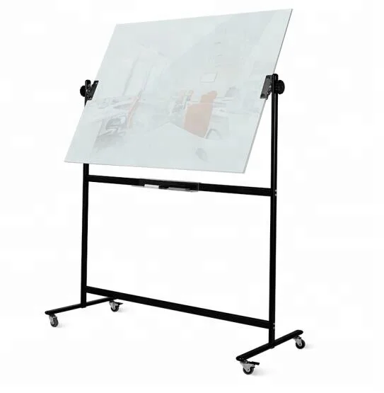 
2021 Double Side Use Magnetic Glass Whiteboard with Holder Stander 