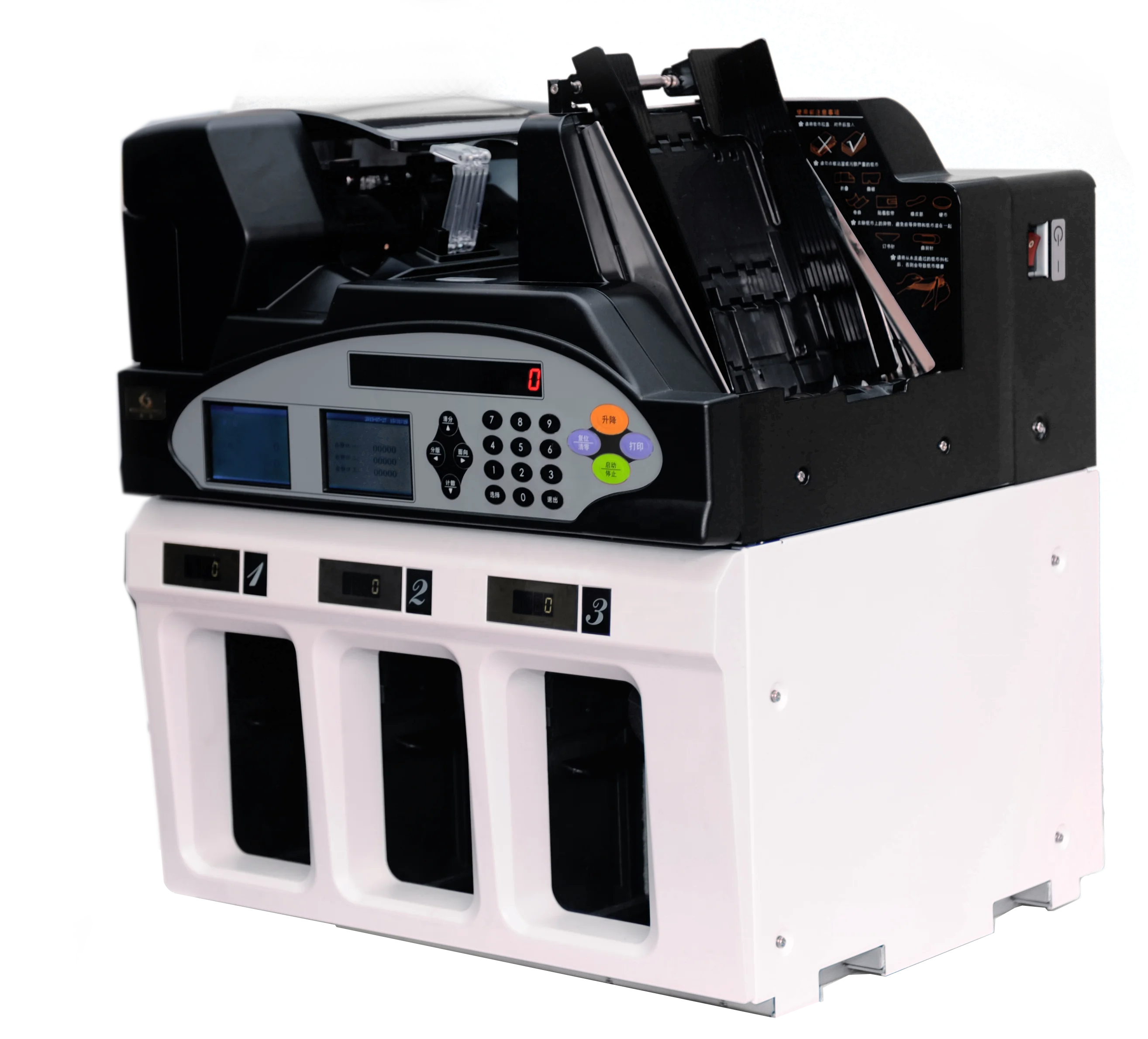 Professional Mixed Currency Counting 2+1 clasificador de billetes GA-QFJ3200 fake money sorter Bill Note Sorting Machine