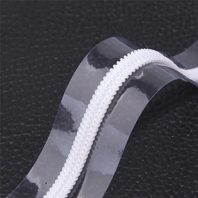 High Quality Transparent PVC Long Chain Plastic Zipper for Cosmet Bag andic Luggage