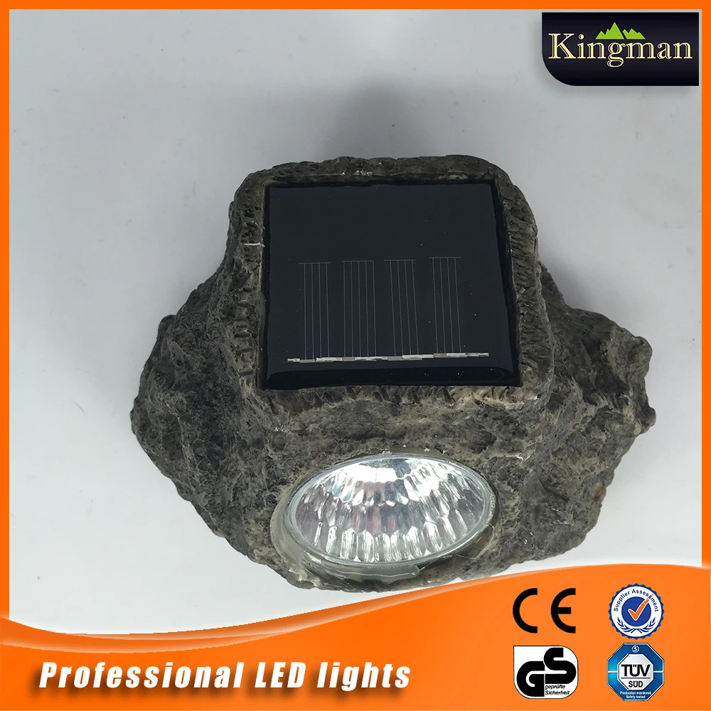 2015 newest and hottest solar light manufacturer led stone light/polyresin rock solar garden light/resin solar light