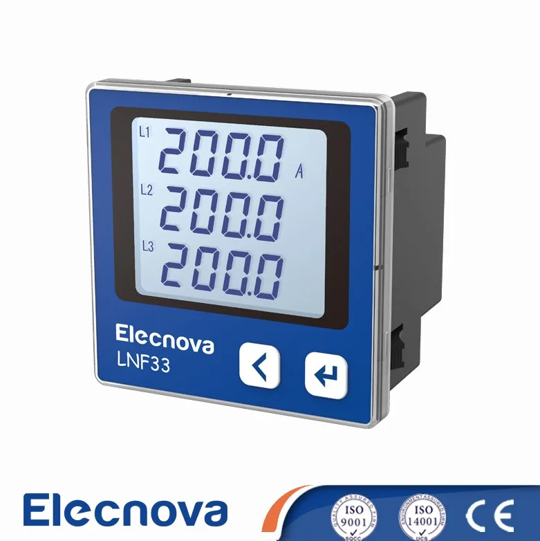 72*72 panel mounted LCD digital display 3 phase current micro ampere meter