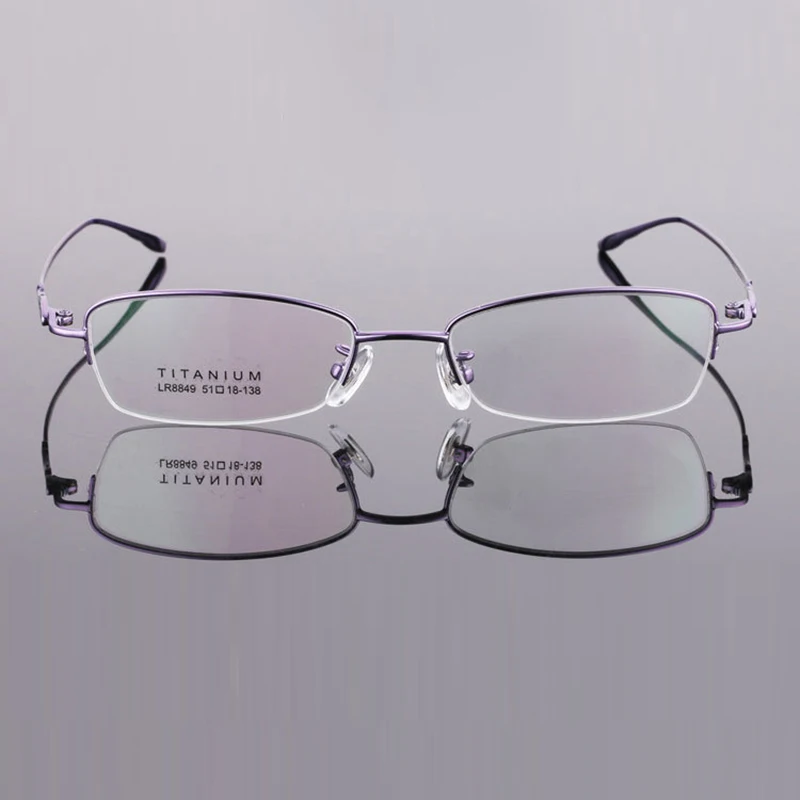 Elegant Women Half Frame Pure Titanium Optical Frame China Manufacturer Ultralight Fashion Glasses Eyeglasses For Female
