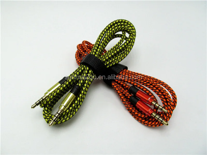 2017 Factory price dual male 3.5mm to 3.5mm 1m/ 3ft Aux jack audio cable for iphone/ car/ speaker