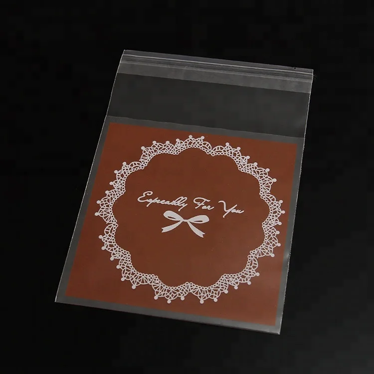 Custom Printed Clear OPP Biscuit Bag OPP Self Adhesive Bags Packaging Cookies Bag Plastic