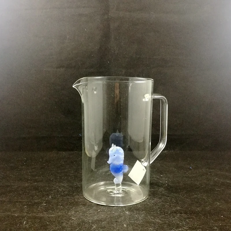 2021 New Released Creative Glass Jar/Giant Boro Glass Jar/2L Glass Jug with Figurine Seahorse Inside for Kitchen Glassware