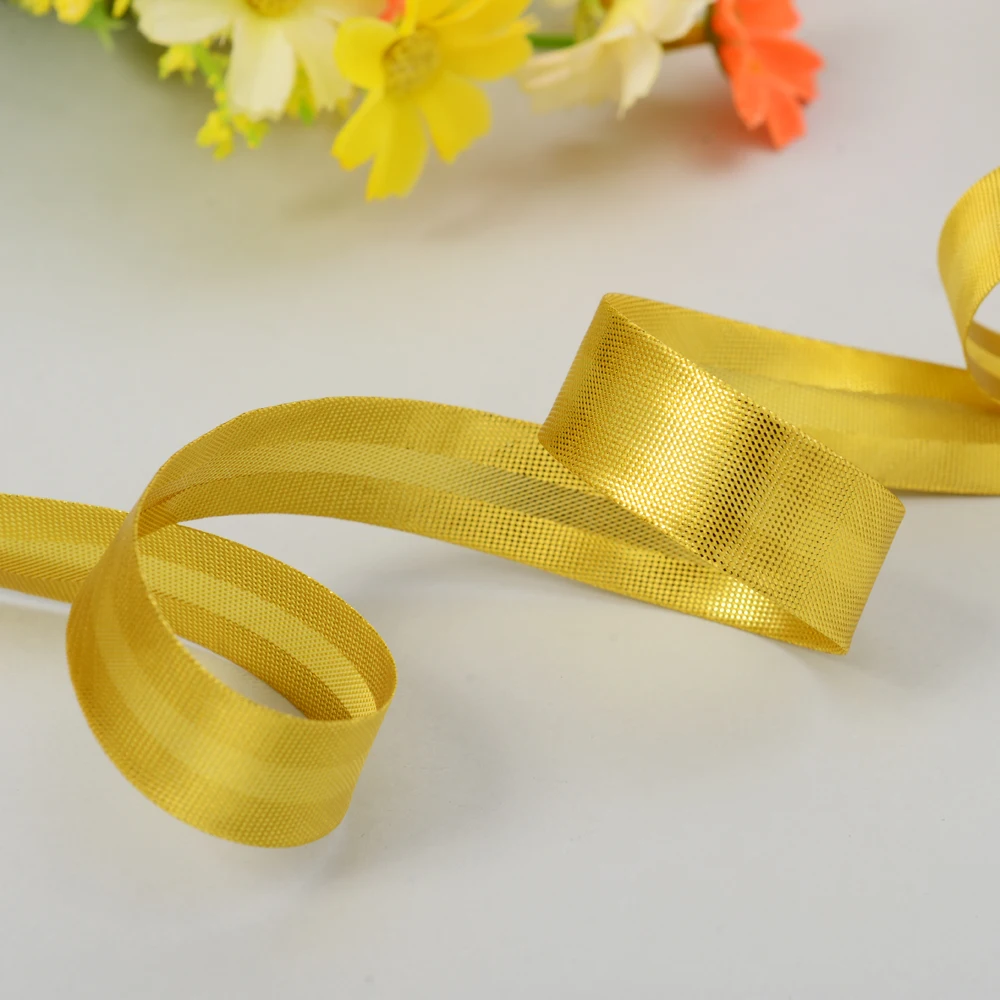 Gold Metallic Shiny Bias Binding Tape