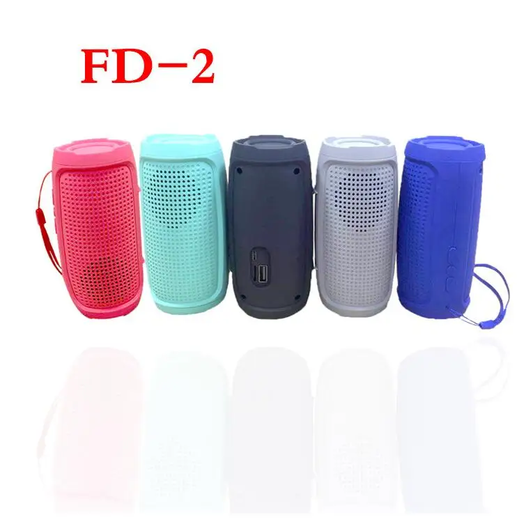 ABS new gift mini speaker wireless card U disk FM radio with lanyard FD-2 blutooth speaker active