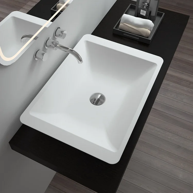 SM-8324 Bathroom counter top stone resin basin sink
