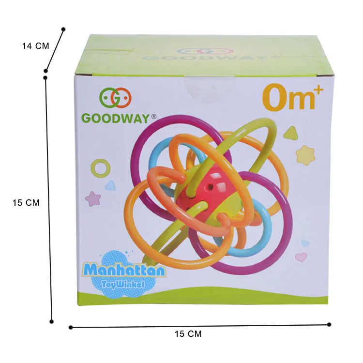 Non-toxic silicone rattle and sensory teether ball baby activity teething toy