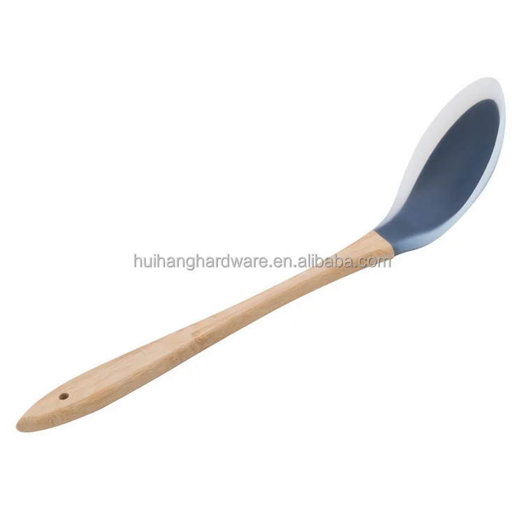 Hot sale item Silicone Spoon with Bamboo Handle