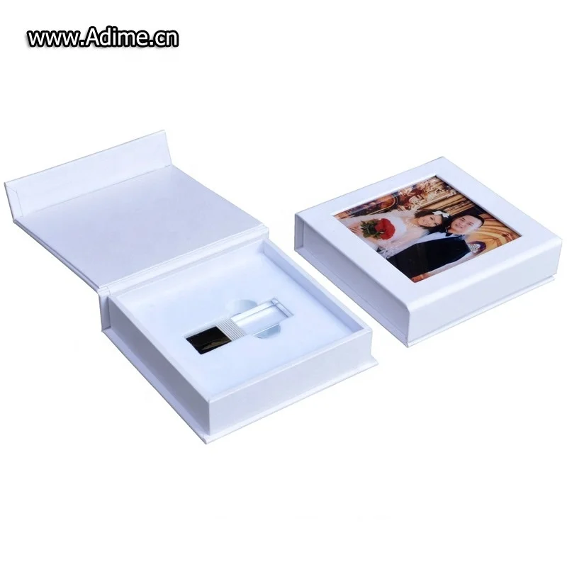 Fabric Linen Special Paper USB Flash Drive Magnet Closure Packaging Gift Box