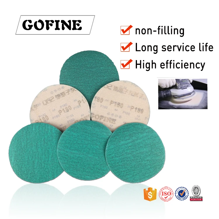 New Sale Green Abrasive Disc  sand paper disc 150mm6hole 600# Q62 for metal, wood, paint