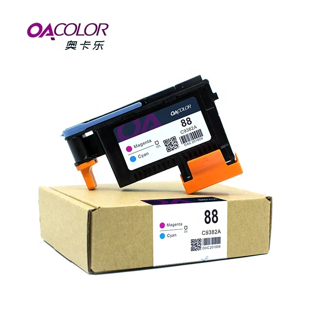 OACOLOR Remanufactured C9381A C9382A For HP88 Printhead Compatible For HP Officejet Pro K550 L7380 7580 7590 Printer Printhead