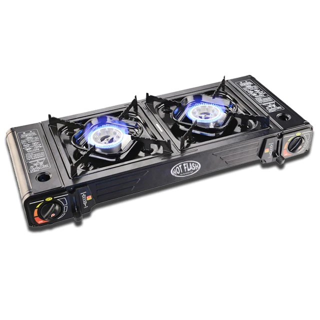 BBQ outdoor portable two burner gas stove