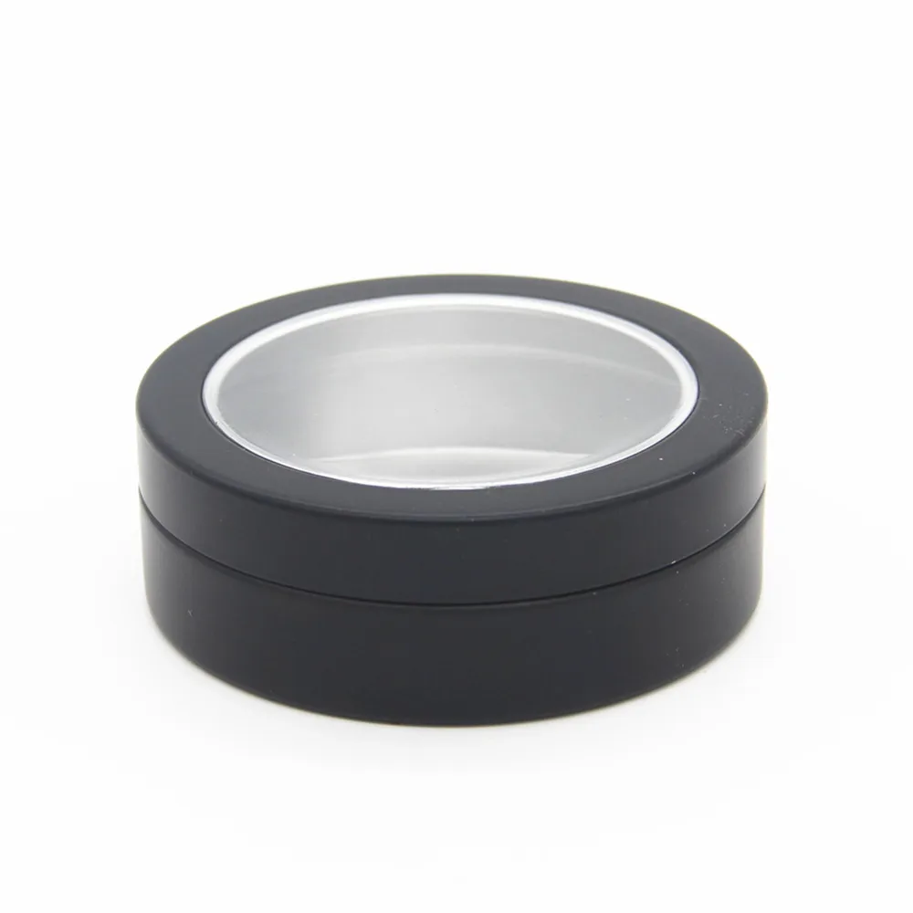 Wholesale black/silver aluminum can, skin cream cosmetic container with skylight Straight edge aluminum can