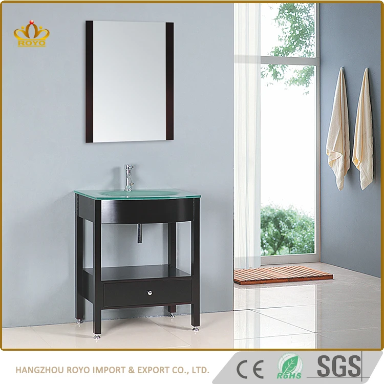 Hangzhou glass sink bathroom mirror cabinets mdf