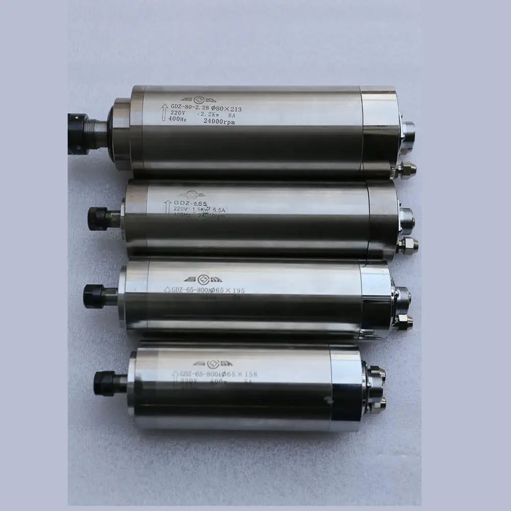 
2.2kw Water Cooled Er20 400HZ 24000rpm Gdz80-2.2B Atc Cnc Router Spindle Motor 