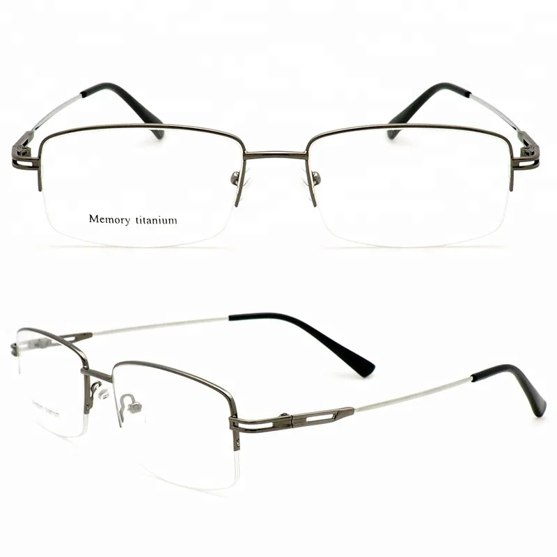SHANGHAI JHEYEWEAR Half-Rimmed  Retro Flexible Memory Metal Marcos Opticos Optical Frame