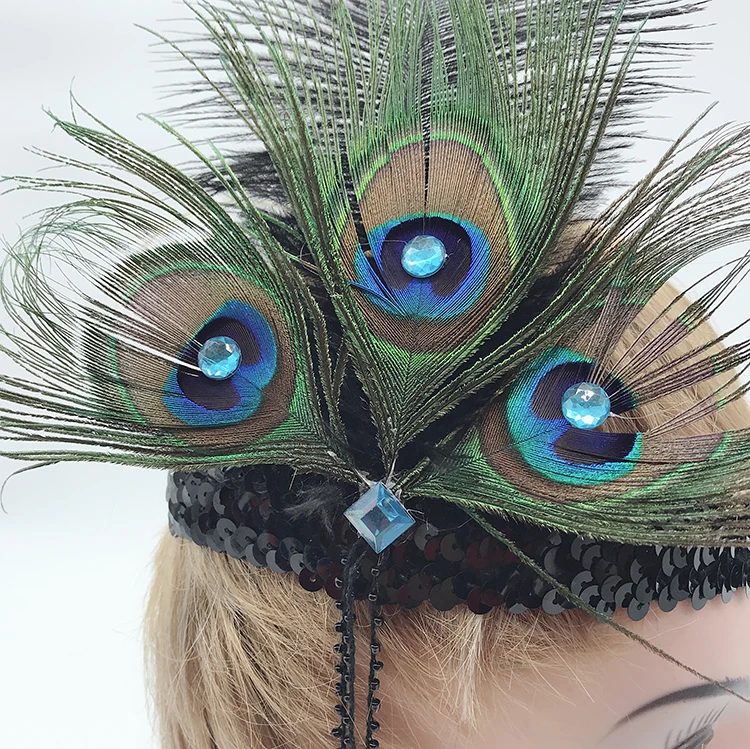  Хэллоуин перо павлина Хлопушка головной убор