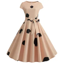 Vintage Polka Dot Retro Cocktail Prom Dresses  Coldker