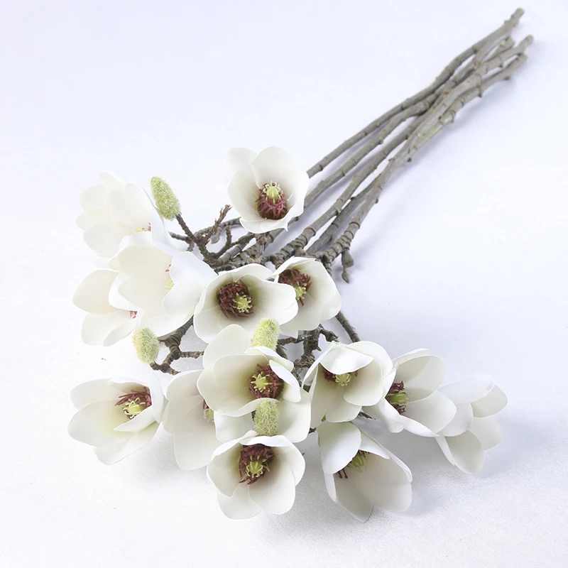 real touch magnolia artificial flower with short stem mini magnolia