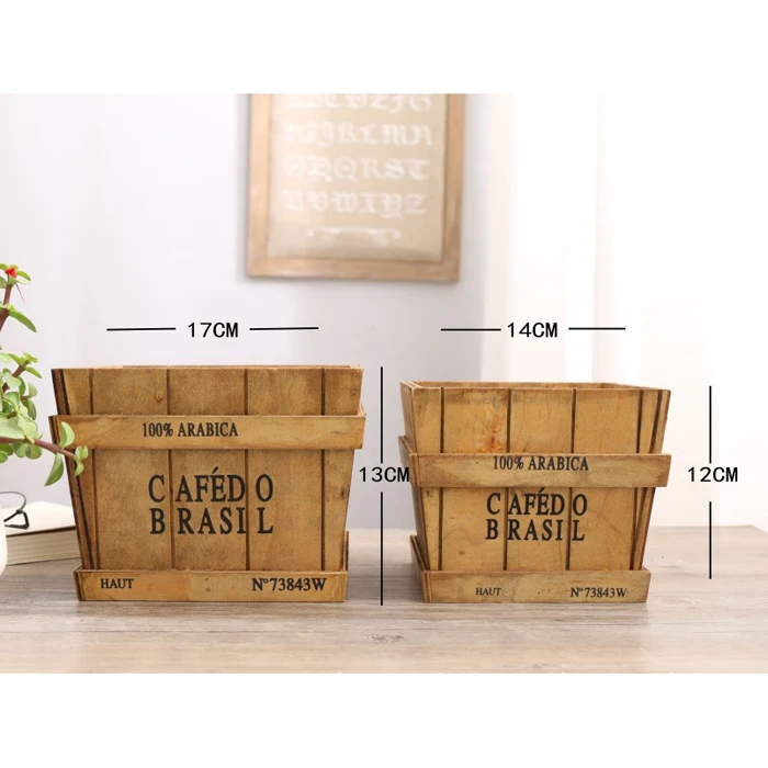 wholesale vintage wooden planter succulent plants pots