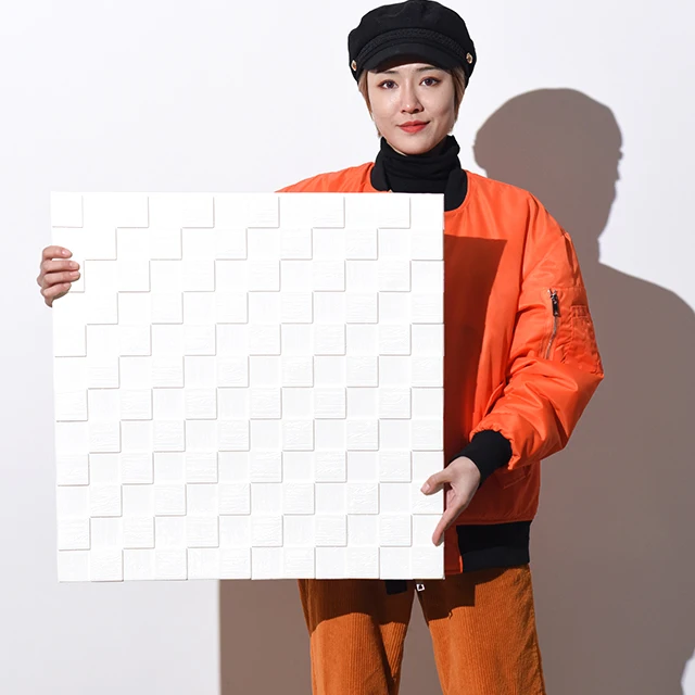 New design PE foam wallpaper 3d wall sticker peel and stick wall panel