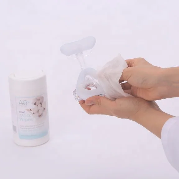 Professional medical CPAP wet wipes 100% cotton