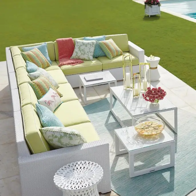 Sigma new design outdoor furniture modern sectional white rattan sofa