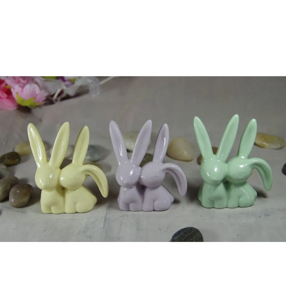 Lovely Ceramic Rabbit Ring Holder Jewelry Box