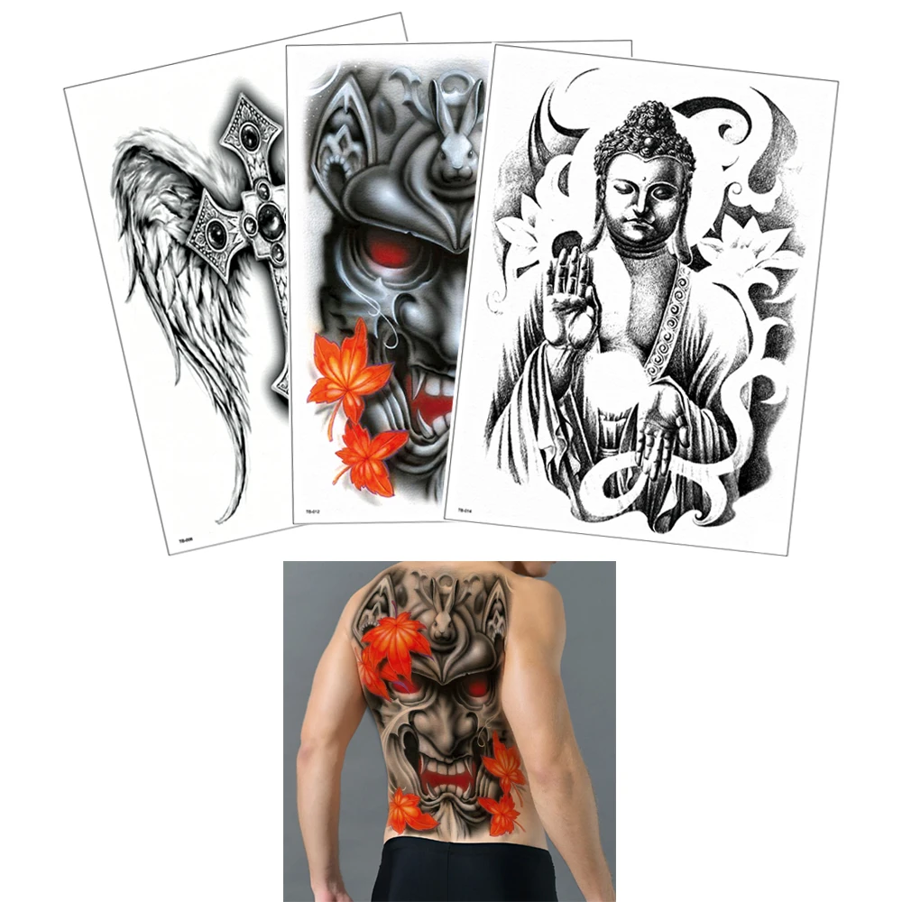 
TB Full Back Huge Religious statu Tattoo Stickers 