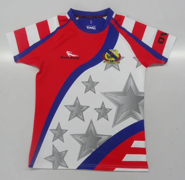 OEM rugby jersey in tight dye sublimation printing jerseys 100% polyester