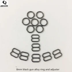 Экологически чистый 8 мм черный пистолет металлический купальник сплав кольцо и ползунок